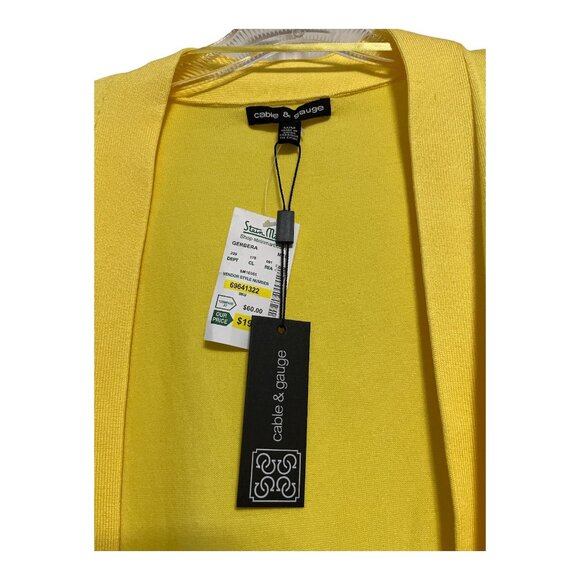 Cable & Gauge Yellow Open Front Cardigan – Women’s XL – NWT – Stein Mart Exclusi - Picture 2 of 6